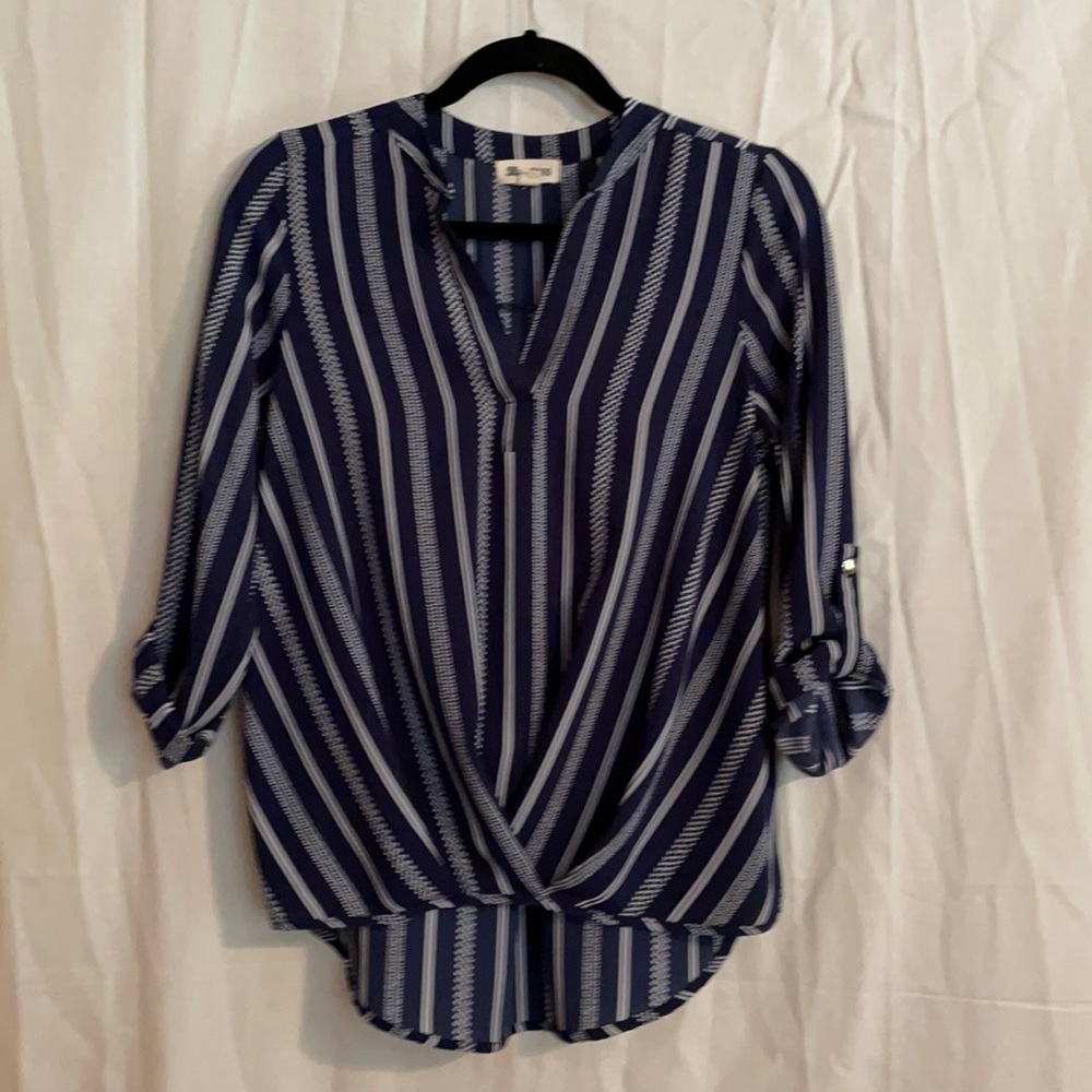 Navy blue and white